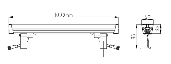 Facade Lighting Wall Washer dimension drawing, connection diagram or application photo