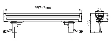 Landscape Lighting Wall Washer dimension drawing, connection diagram or application photo