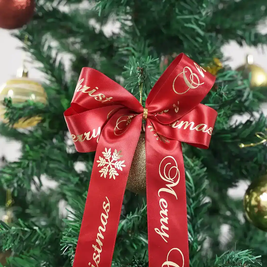 2022 Christmas Ribbon Tree Decoration with Gift Floral Packaging Polyester Ribbon 3 supplied by BY Boyuan
