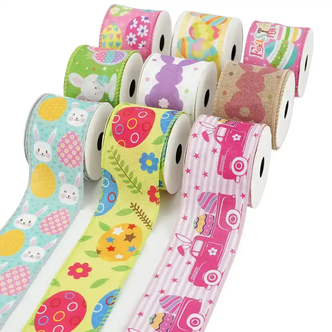 6.3cm Wire Edge Ribbon Easter Egg Heat Transfer Series Polyester Ribbon 2 supplied by BY Boyuan