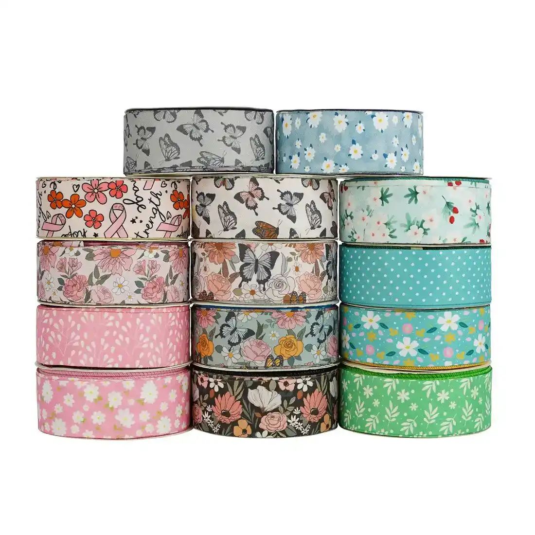 Foreign Trade Multi-specification Floral Pattern Ribbon Korean Hemp Heat supplied by BY Boyuan