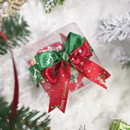2022 Christmas Ribbon Tree Decoration with Gift Floral Packaging Polyester Ribbon 2 detail view 3