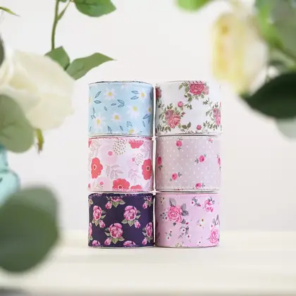 63mm Summer Flower Theme Ribbon Gift Decoration Khao Ke detail view 2
