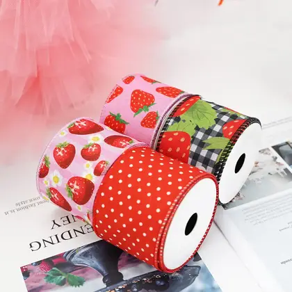63mm Wire Edge Coke with Fruit Theme Series Ribbon detail view 2