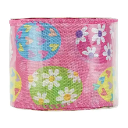 6.3cm Wire Edge Ribbon Easter Egg Heat Transfer Series Polyester Ribbon 2 detail view 2
