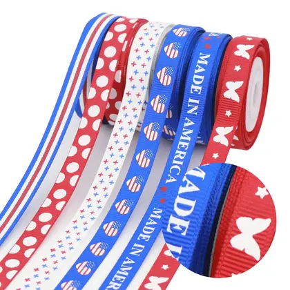 Midi Ribbon Independence Day Stars Stripe Threaded Set Printing detail view 3