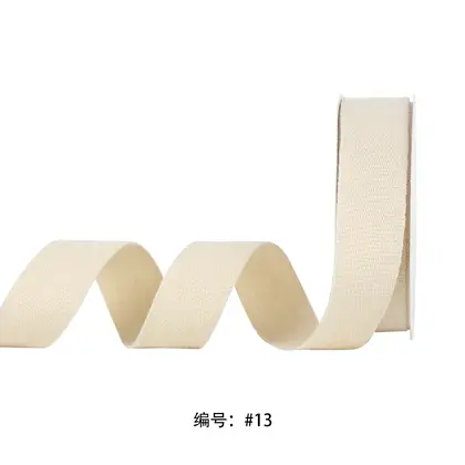 This White Cotton with Herringbone Webbing Hand Belt Clothing Polyester Ribbon 2 detail view 3