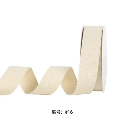 This White Cotton with Herringbone Webbing Hand Belt Clothing Polyester Ribbon 2 detail view 2