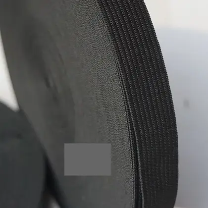 Thickened Eight Yarn Elastic Belt Black and White Imported detail view 3