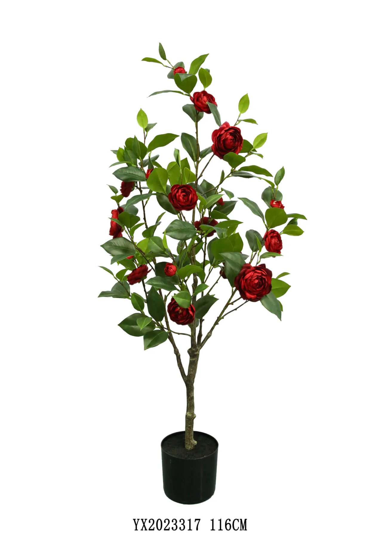 142 Leaves 15 Flowers Camellia 116 cm artificial tree made by MG TREE