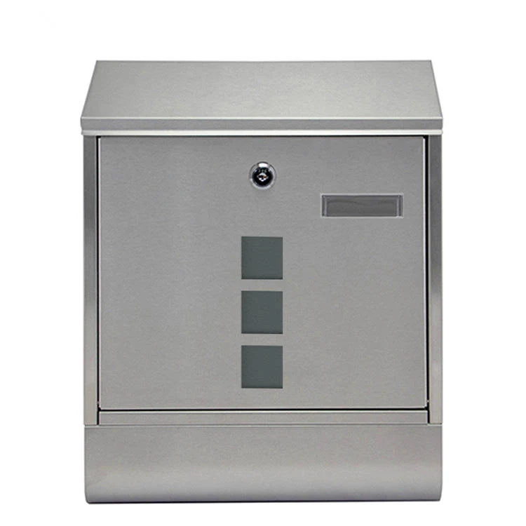 Stainless steel wall mounted letter box with a lockable front