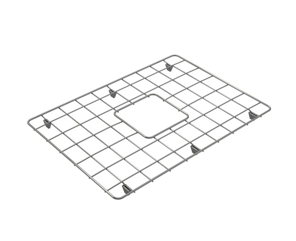 Rectangular stainless bottom grid with protective feet