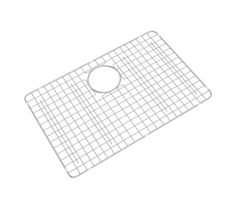 Stainless steel bottom grid that protects the base of a sink bowl