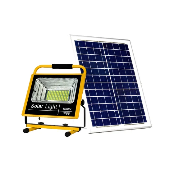 100W solar emergency light with separate solar panel mounted on a wall or pole