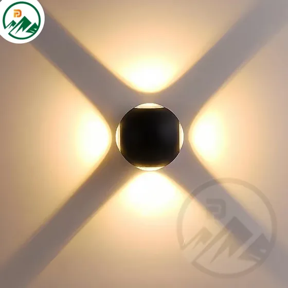 12W modern design IP65 outdoor LED wall lamp mounted on a building facade