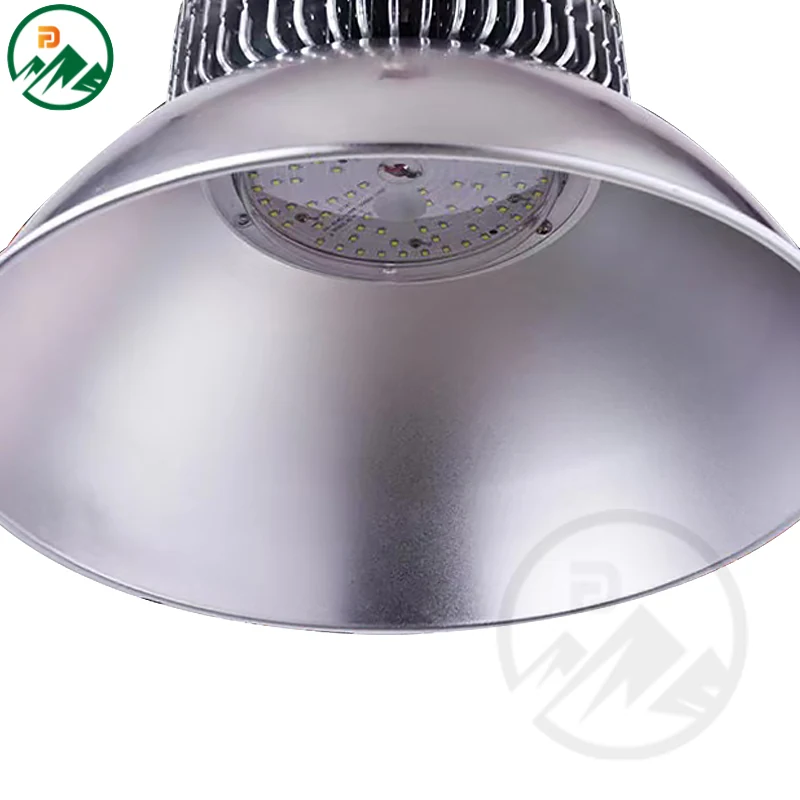 150W high bay light in silver finish with D450 x H250 mm dimensions