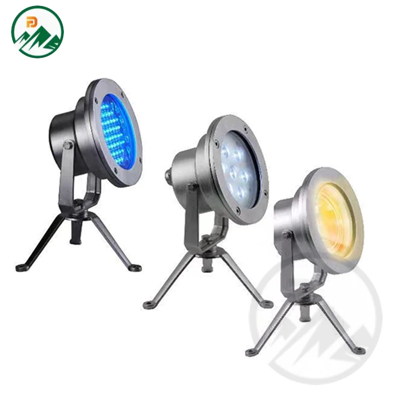 LED underwater light with RGB 3-in-1 colour option showing dynamic lighting