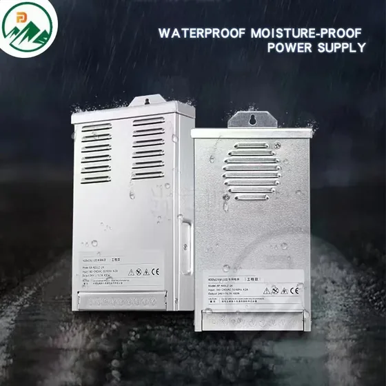 مصدر طاقة 400 وات AC85-265V إلى DC24V/DC12V مع حاوية معدنية وتصنيف IP65