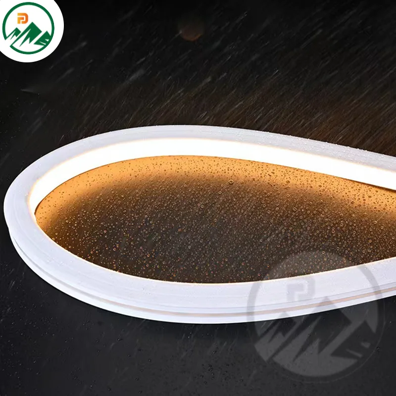 Flexible LED strip installed in a curved architectural cove with even light distribution
