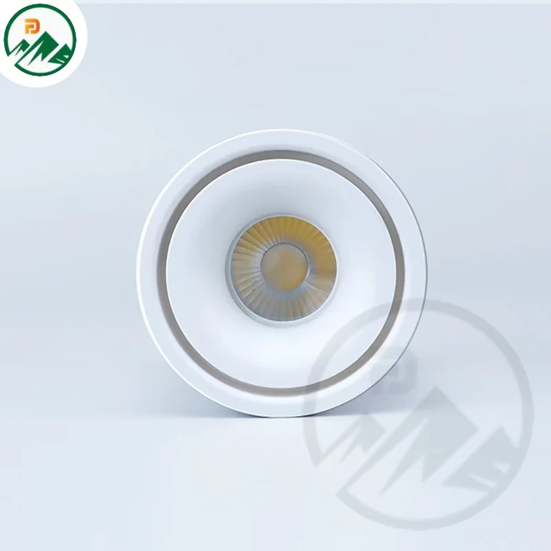 Fixture mounted in a ceiling with the diffuser facing downward