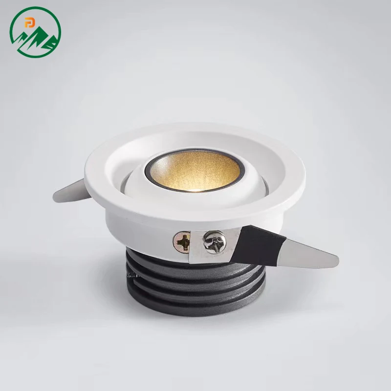 Recessed LED downlight installed in a ceiling with clean, flush finish