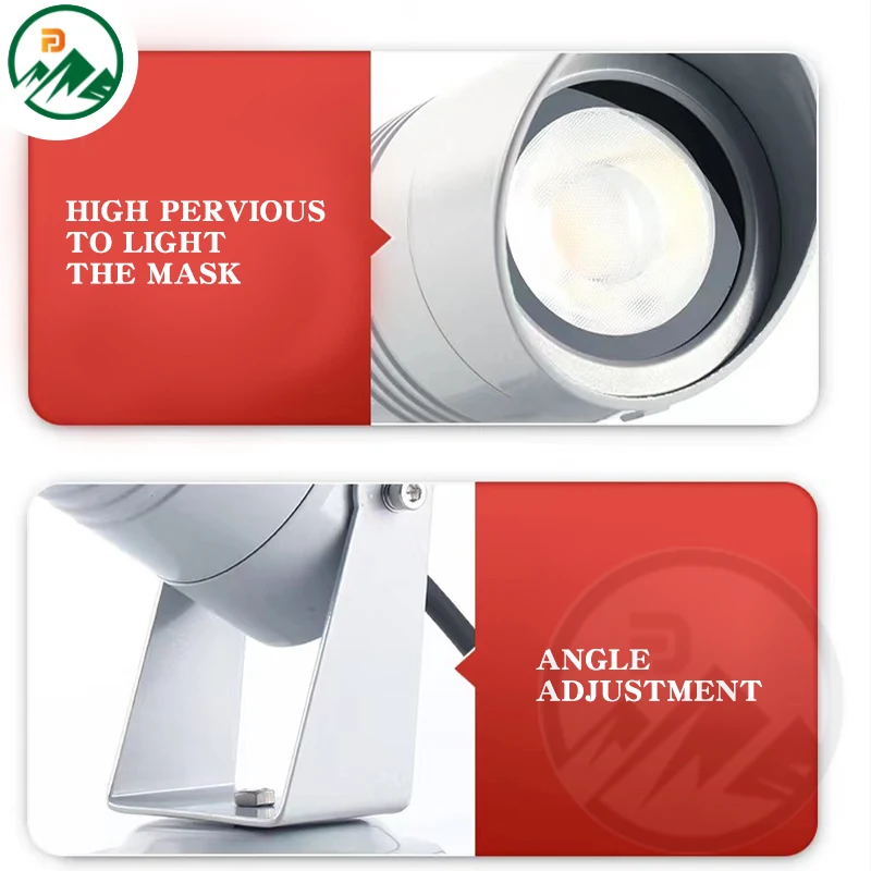Side view of the spike light showing the D49mm x L115 x H290mm dimensions