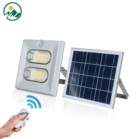 كشاف LED بالطاقة الشمسية 100 واط مع مستشعر PIR مدمج ولوحة شمسية متعددة البلورات