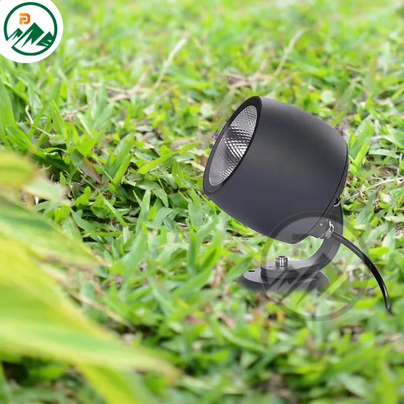 Side view of the spike light showing D120 x H420 mm dimensions and mounting base