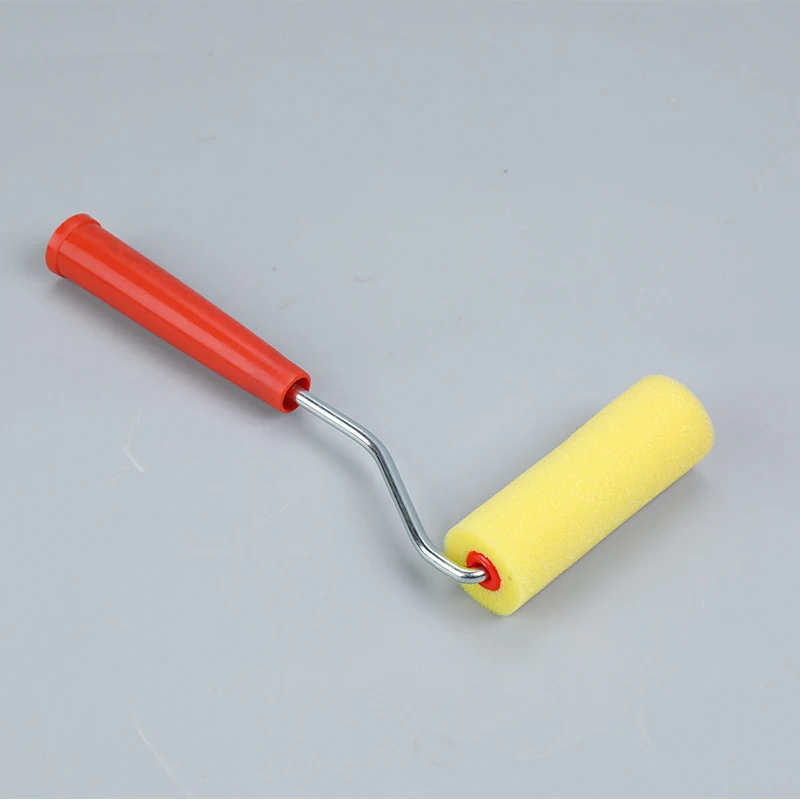 Yellow foam roller sleeve on an orange handled frame