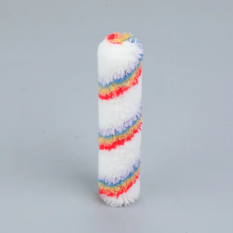 6 inch mini roller cover with red blue and yellow stripe bands standing upright