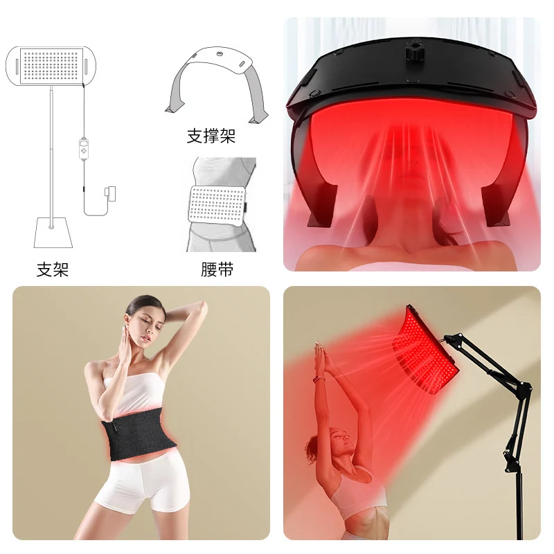 3つの強度レベルインジケーターを備えたLED光子美容器の正面図