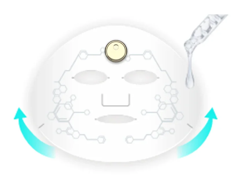 Front view of EMS facial toning device with one-button control