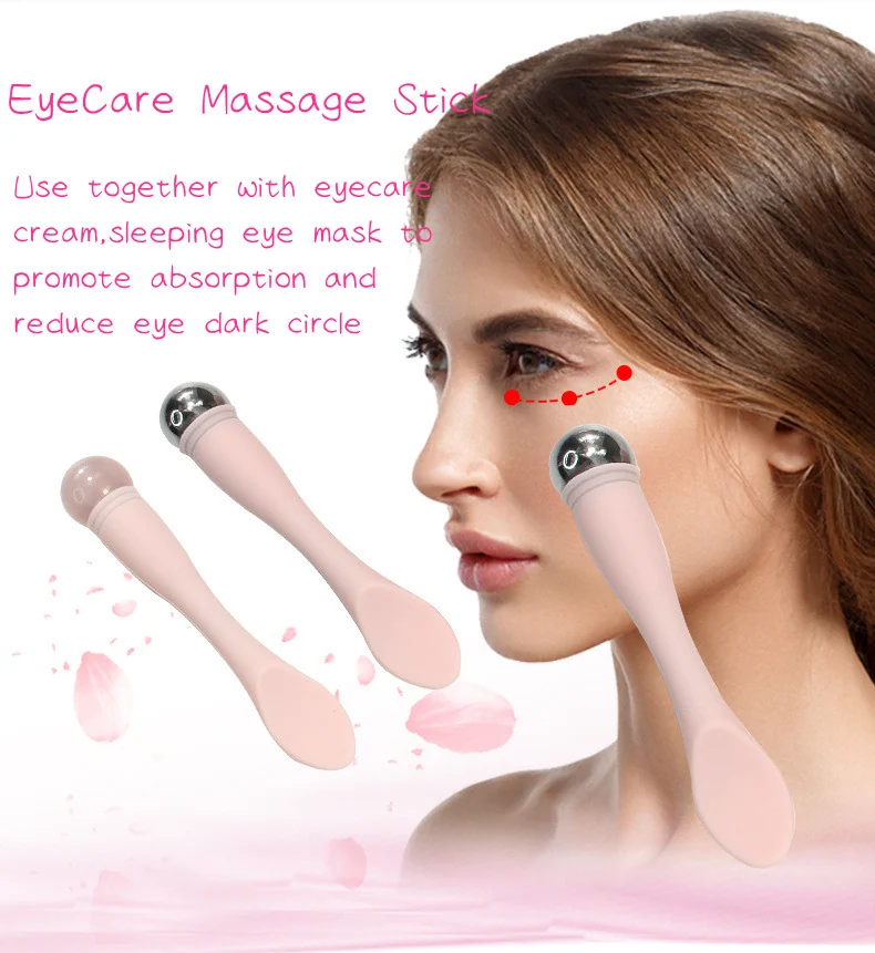 Dual-ended eye care tool with jade stone head and purple body