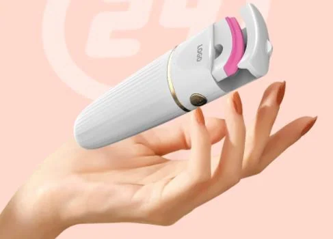 Close-up of the heated silicone tip changing colour during operation