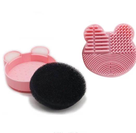 Silicone makeup brush cleansing pad in different PANTONE colours