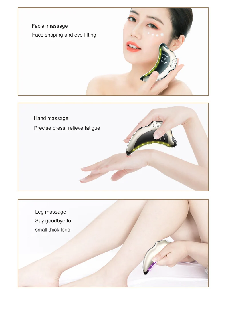 Close-up of the massage head and control panel of the facial device