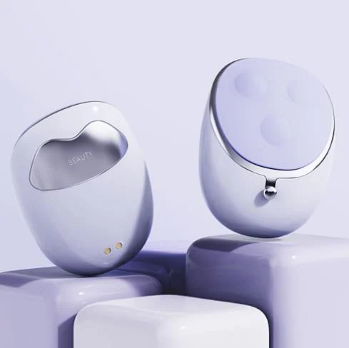 Silicone facial brush with wireless charging stand and replaceable brush head