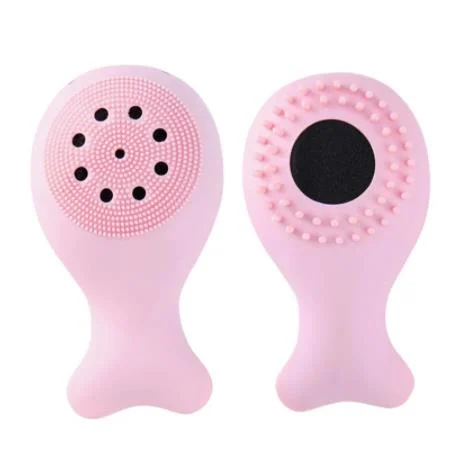 Silicone facial cleansing brush displayed from the side with a clean background