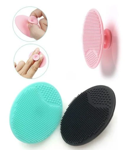 Baby hair brush shown from the side with a baby's head nearby