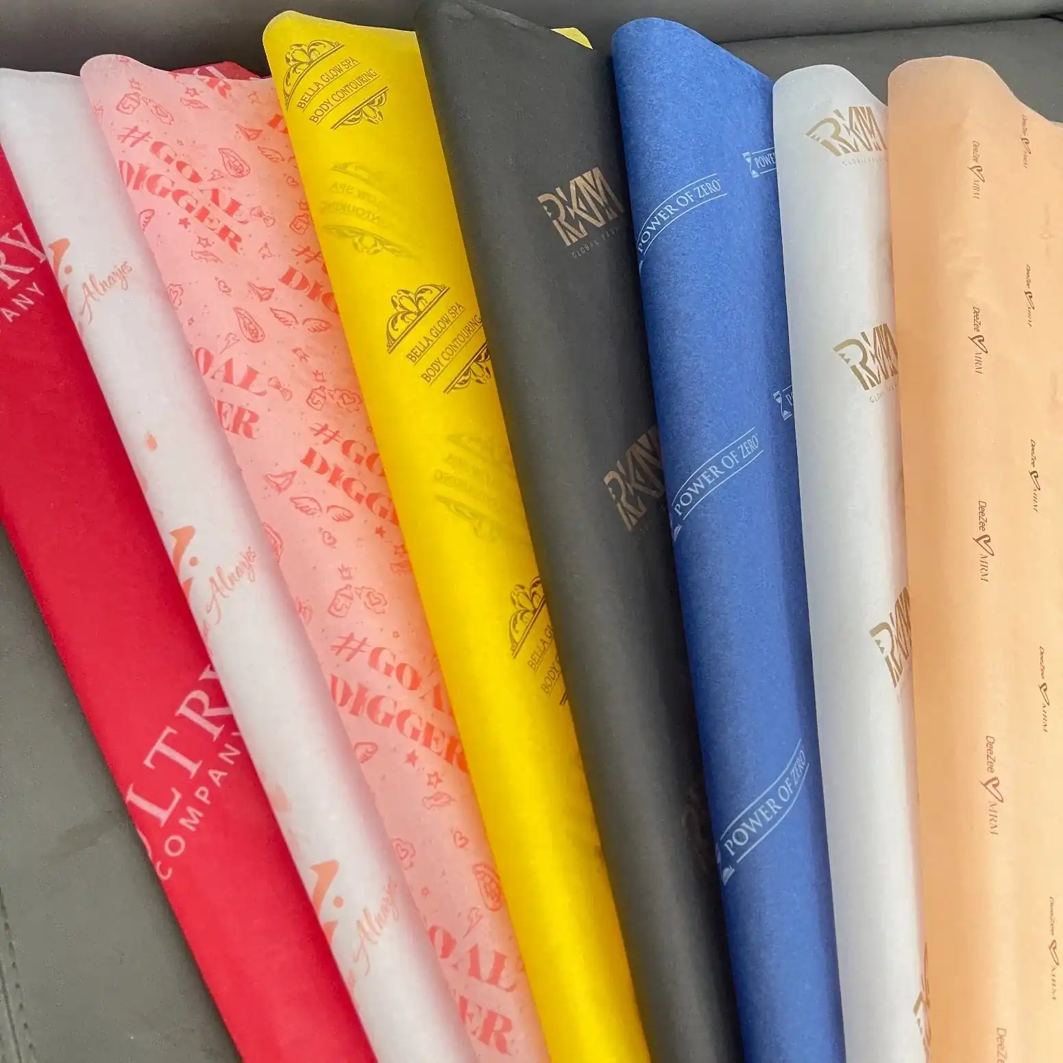 Custom Gold Logo Printed Tissue Paper for Gift Wrapping 5 detail view
