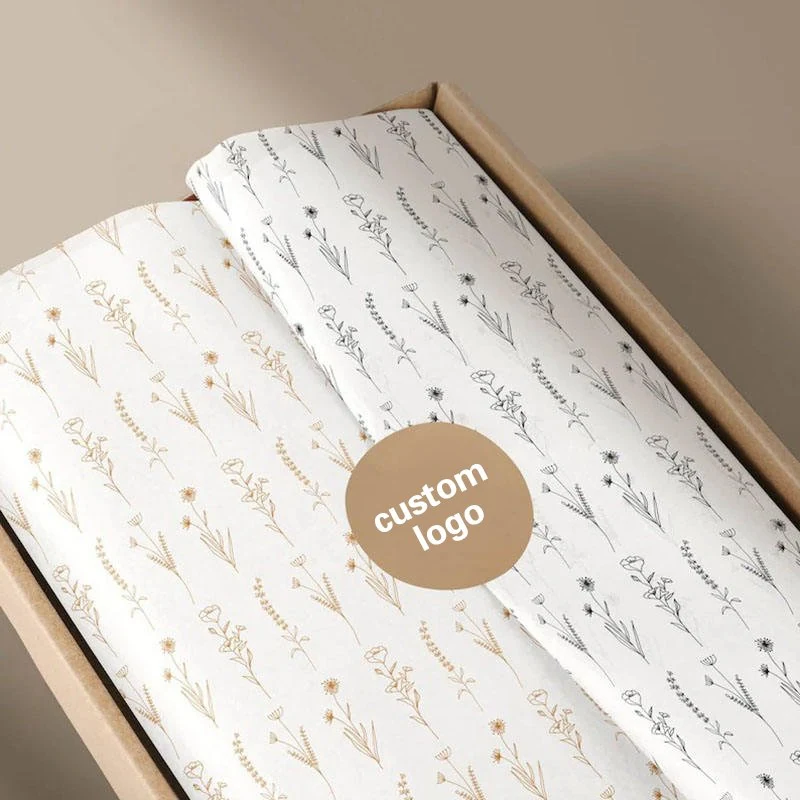 Custom Printed Logo Wrapping Tissue Paper with Adhesive Stickers 3 detail view