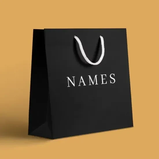 Custom Printed Luxury Black Cardboard Paper Bags for Clothing - custom paper packaging by FISON