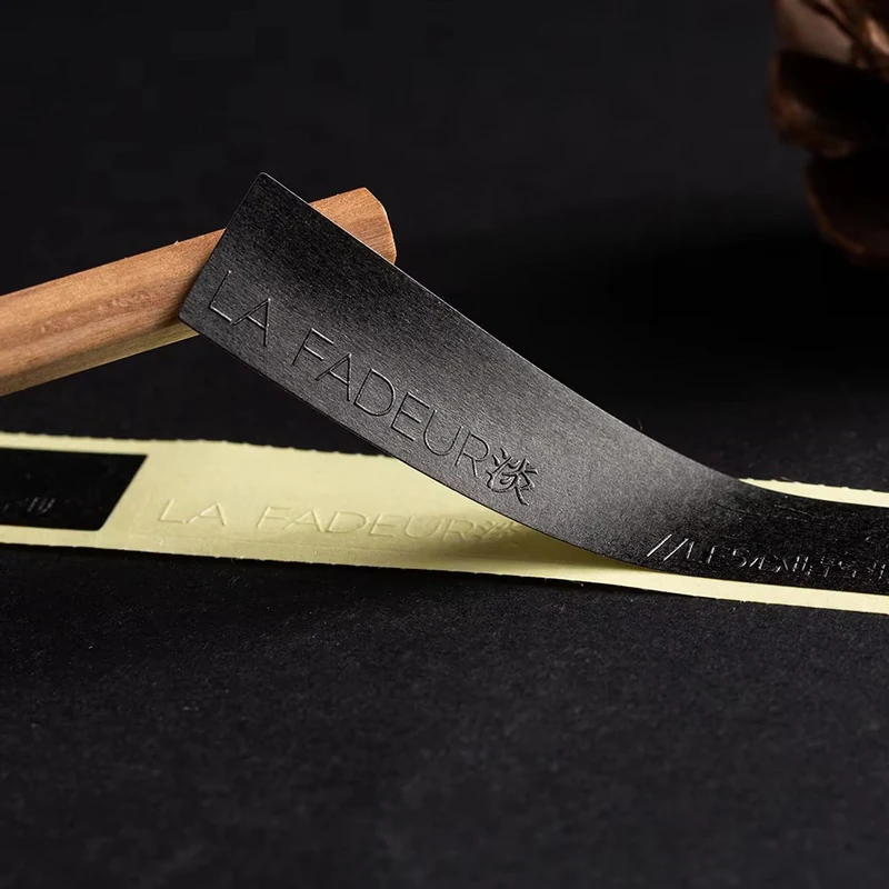 Custom Textured Paper Labels with Embossed Stickers 5 detail view