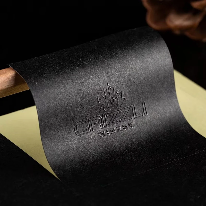 Custom Textured Paper Labels with Embossed Stickers 6 detail view
