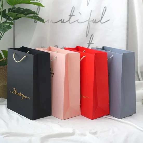 Custom White Kraft Paper Gift Bags with Logo - Luxury Design - custom paper packaging by FISON