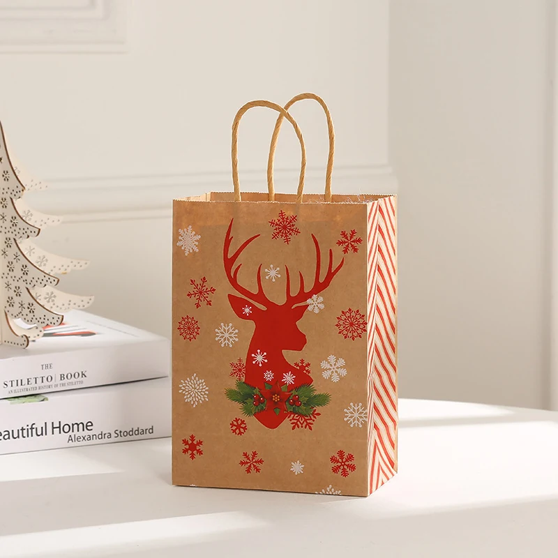Customizable Kraft Paper Gift Bags for Christmas Packaging 6 detail view