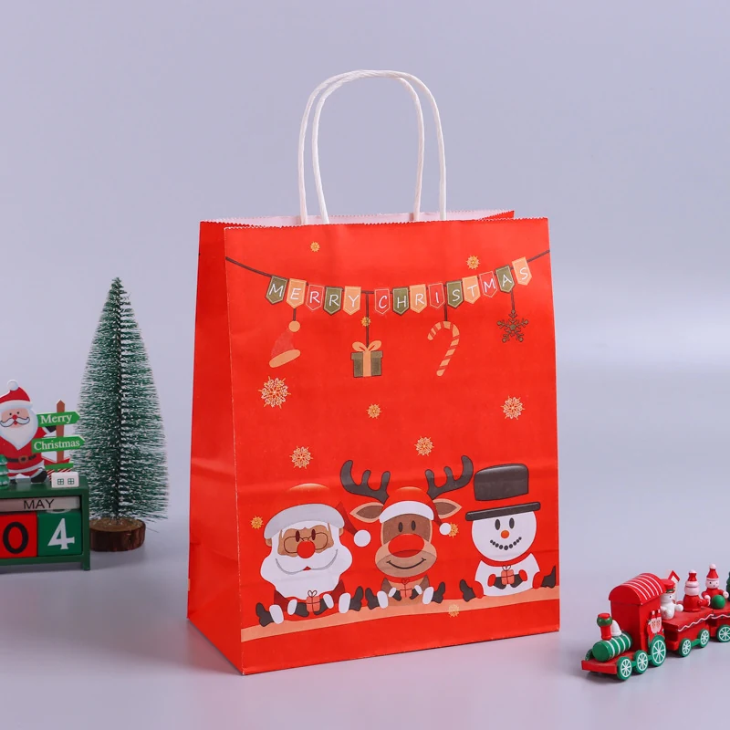 Customizable Kraft Paper Gift Bags for Christmas Packaging 4 detail view