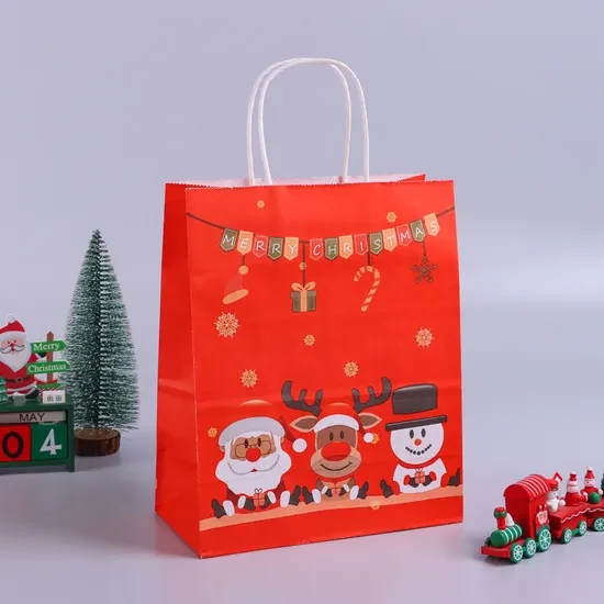 Customizable Kraft Paper Gift Bags for Christmas Packaging - custom paper packaging by FISON