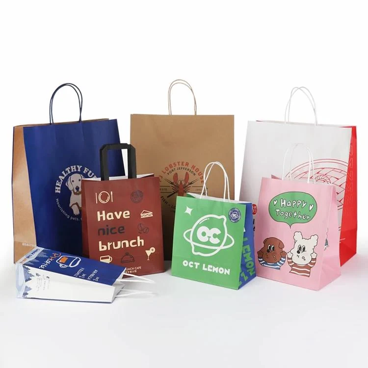 Customizable Recyclable Kraft Paper Bags with Flexo Printing 5 detail view