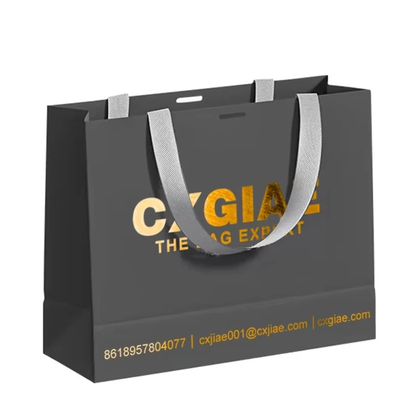 Luxury Matte Black Custom Gift Paper Bags with Logo 8
